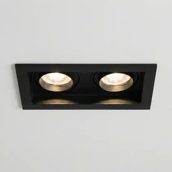 Super Prezzo Cestello faretto da incasso controsoffitto nero 2 luci orientabili