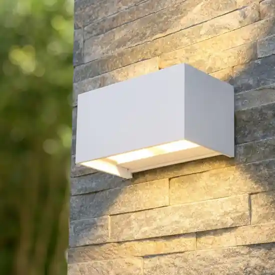 Pagamento Sicuro Applique per esterno led 3000k 24w rettangolare bianco
