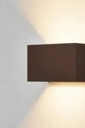 Applique da esterno led 24w 4000k corten rettangolare Solo Oggi