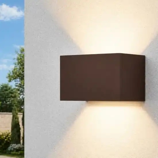 Applique da esterno led 24w 4000k corten rettangolare Solo Oggi