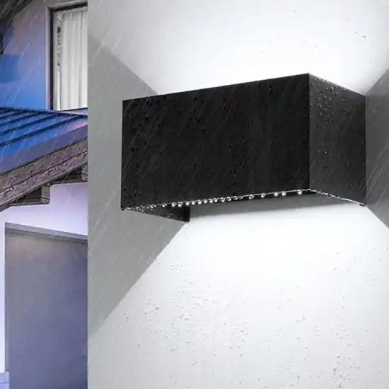 Applique 24w 3000k rettangolare nero da esterno moderna Spedizione Espresso