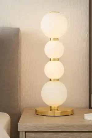 Abat jour lampada da comodino oro sfere di vetro led 10w 3000k Spedizione Espresso