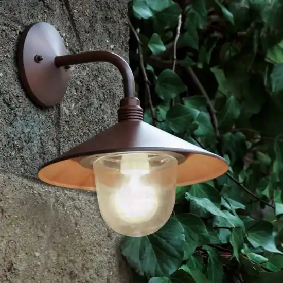 Super Prezzo Applique rustica marrone da esterno luce verso il basso