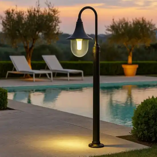Lampione da giardino nero classico Prezzo Di Fabbrica