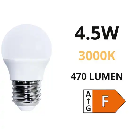 Life lampadina e27 led 4.5w 3000k 470lm mini sfera bianca Affare