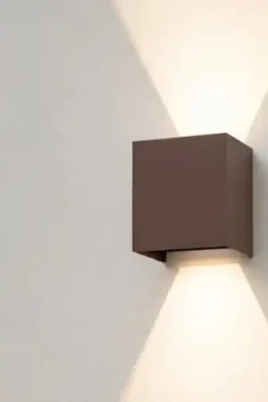 Applique cubo xl corten marrone per esterno 20w 4000k Compra Adesso