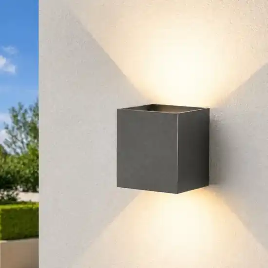 Applique cubo 20w 3000k xl led grigio antracite per esterno Prezzo Conveniente