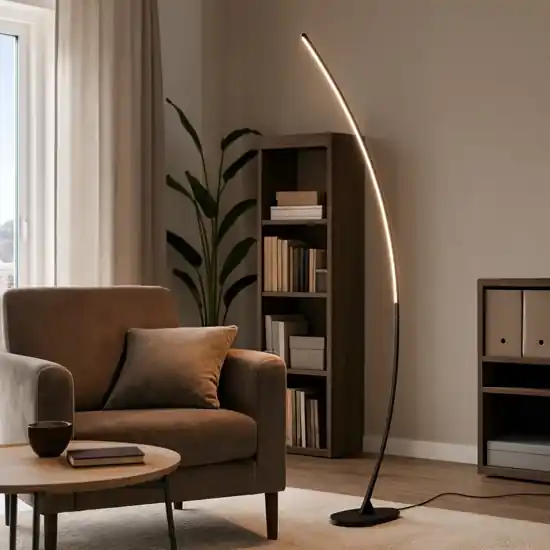 Lampada da terra ad arco nero design moderna led 11w 3000k Novità