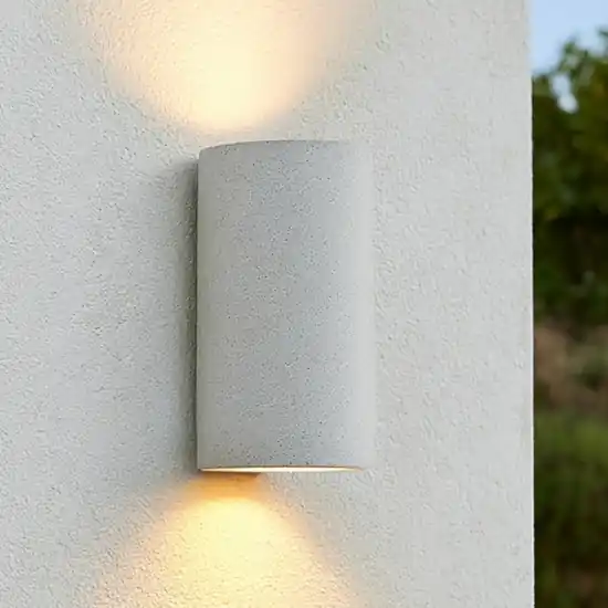 Economico Applique da esterno pietra arenaria bianco cilindro