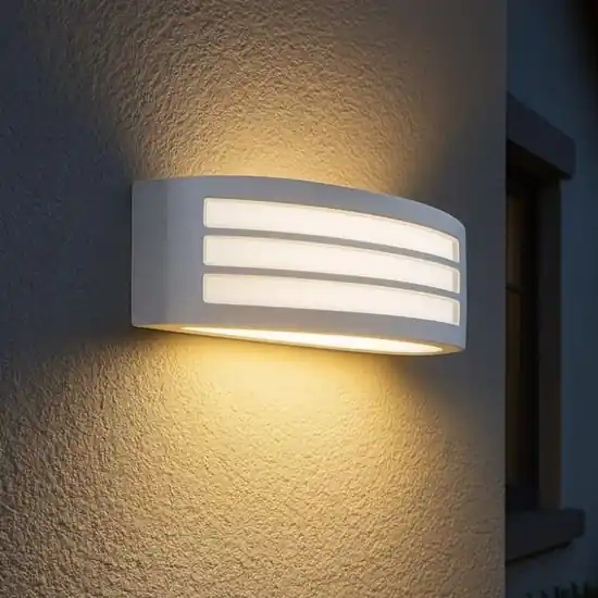 Applique da esterno moderno bianco curvo Promozione Esclusiva