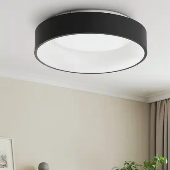 Ideal lux ziggy pl d045 plafoniera led 3000k rotonda nero per ingresso Nuova Collezione