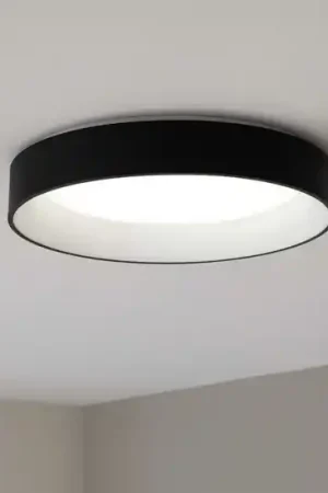 Ziggy pl d060 ideal lux plafoniera cucina led 3000k rotonda nera Offerta Lampo