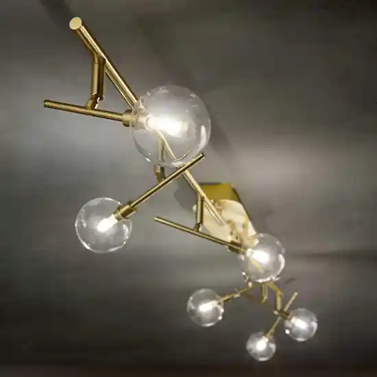 Saldi Ideal lux maracas pl6 plafoniera con luci orientabili oro ottone