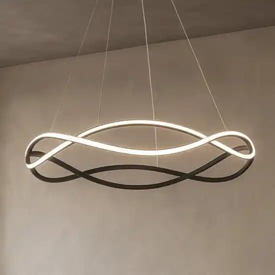 Ultime Pezzi Lampadario design nero led dimmerabile per soggiorno moderno