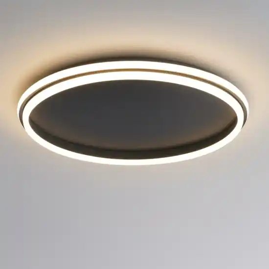 Promozione Plafoniera nera led 60w 3000k tonda per soggiorno moderno