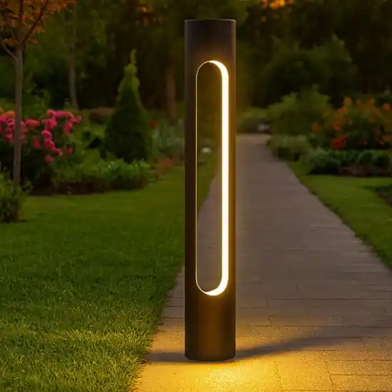 Lampione nero moderno led 10w 3000k per giardino Promo Stagionale