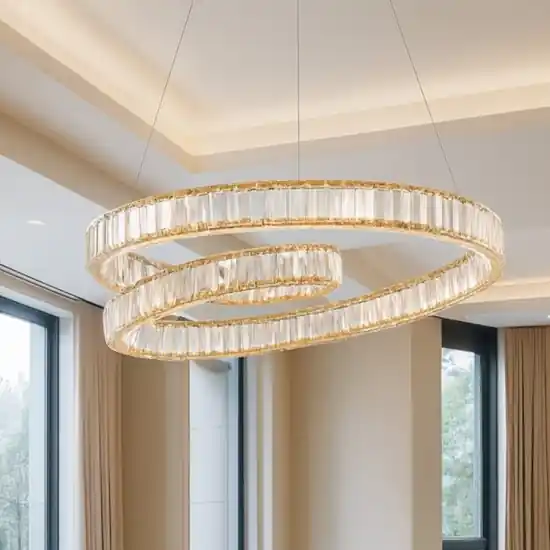 Offerta Limitata Lampadario design led di cristallo oro stile contemporaneo