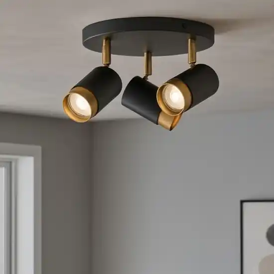 Occasione Imperdibile Plafoniera con tre faretti orientabili nero oro