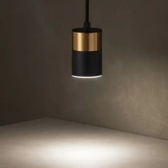 Offerta Del Giorno Lampada a sospensione cilindro nero oro pendente comodino