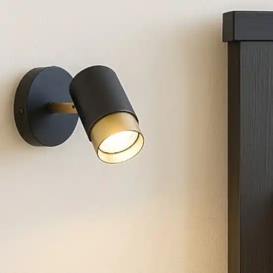 Applique per comodino camera da letto nero oro orientabile Novità