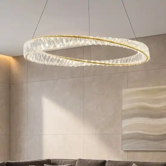 Spedizione Espresso Lampadario elegante cerchio di cristallo per soggiorno