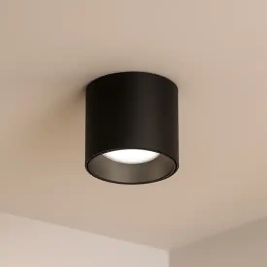 Saldi Ideal lux dot pl round piccolo faretto led 3000k nero cilindro