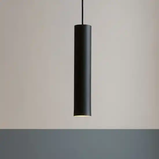 Lampada a sospensione cilindro nero Economico