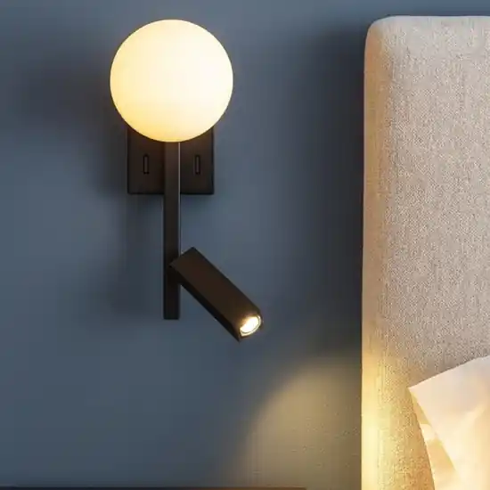 Applique da comodino orientabile nero per camera da letto moderna Prezzo Conveniente