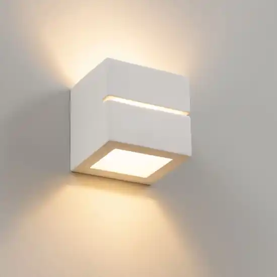 Nuova Collezione Applique moderna cubo di gesso bianco pitturabile per interni