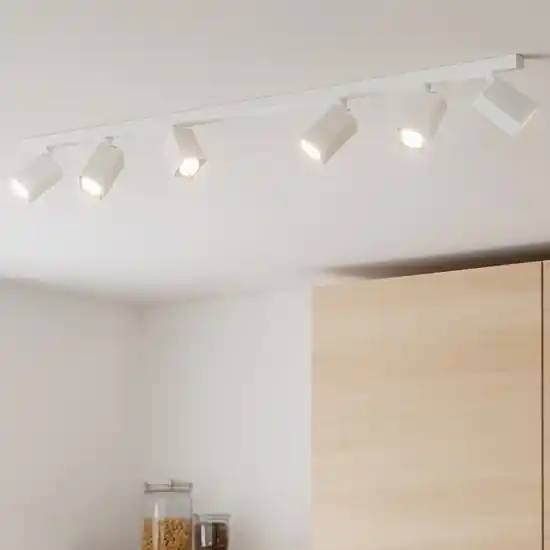 Plafoniera bianca per cucina con 6 faretti orientabili Prezzo Basso