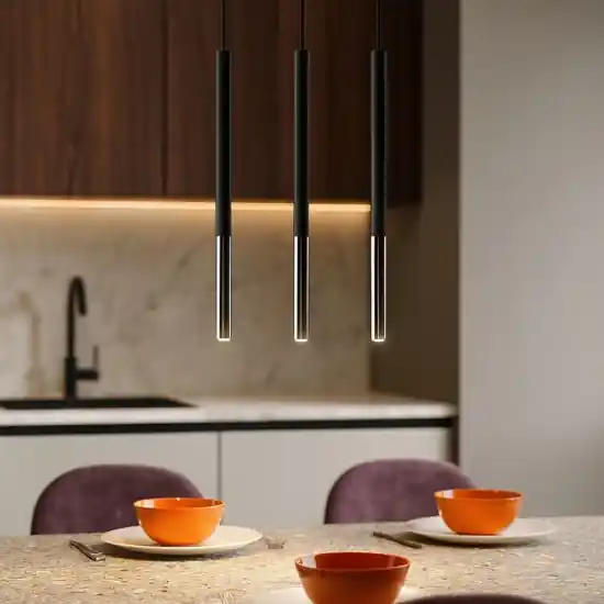Lampadario per cucina nero cromo 3 cilindri Non Perdere