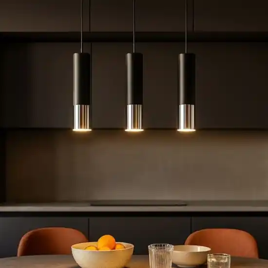 Lampadario da cucina nero cromo Occasione