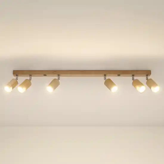 Prezzo Ridotto Plafoniera di legno 120cm con faretti orientabili