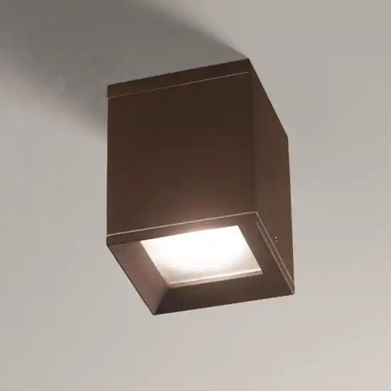 Reso Gratuito Faretto da esterno led isyluce a soffitto cubo marrone
