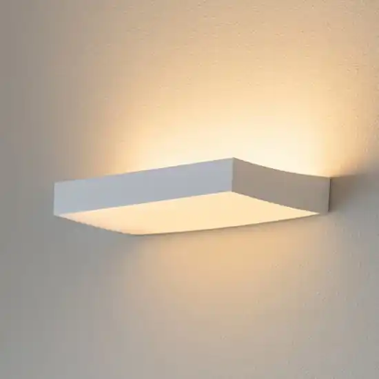 Applique lampada curva di gesso bianco per interni moderna Compra Online