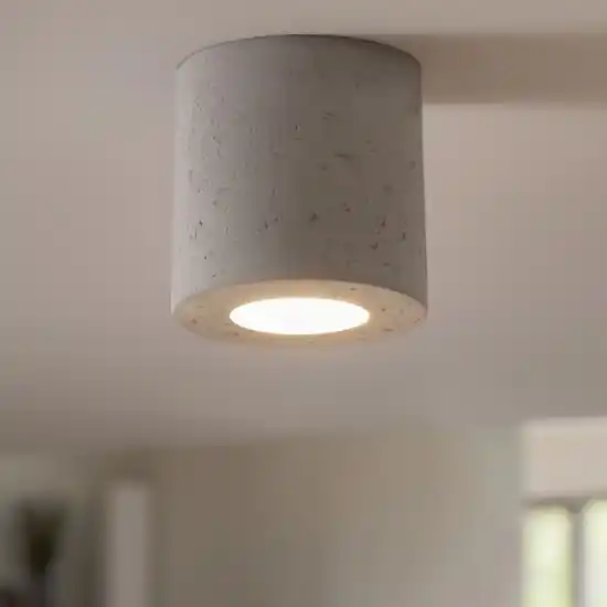 Faretto da soffitto in cemento cilindro grigio Compra Oggi Stesso