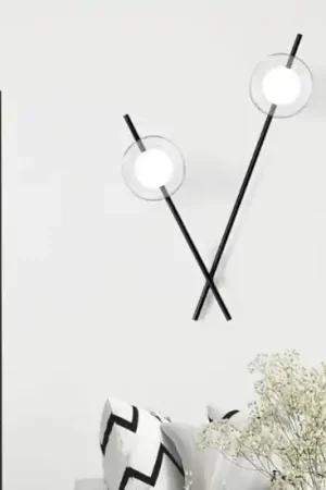Economico Mikado miloox applique da parete nero design moderna
