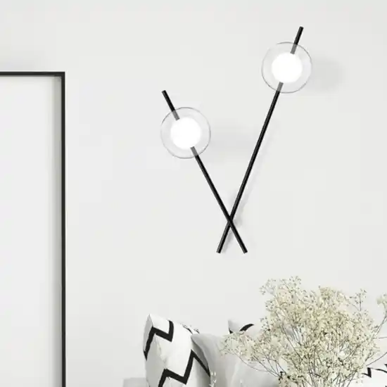 Economico Mikado miloox applique da parete nero design moderna