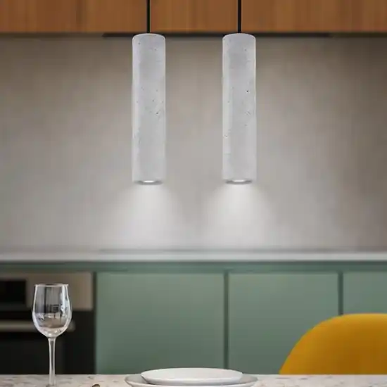 Scelto Dai Clienti Lampadario per cucina cilindri di cemento grigio