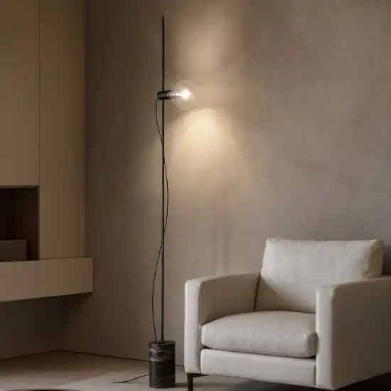 Eva pt1 ideal lux piantana nera base di marmo Occasione Imperdibile