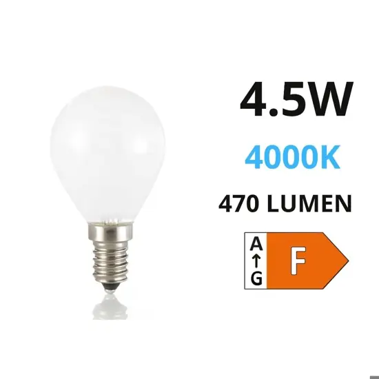 Affare Life lampadina mini sfera e14 4,5w 4000k 470lm vetro bianco milky