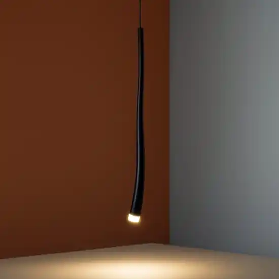 Popolare Lampada a sospensione led nera design moderna fp