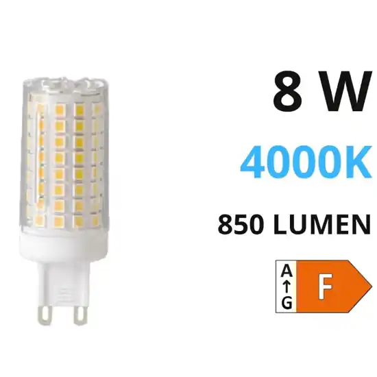 Lampadina led g9 8w 4000k 850lm top light ottica 360 Miglior Prezzo