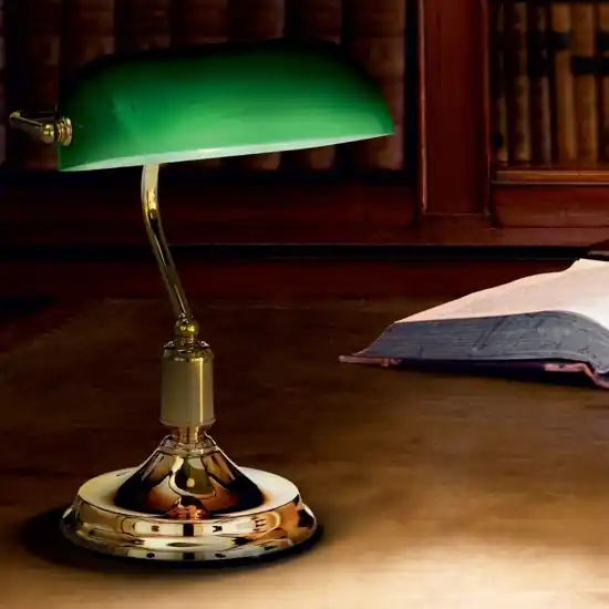 Lawyer tl1 lampada per scrivania ideal lux classica ottone lucido vetro verde Must-Have