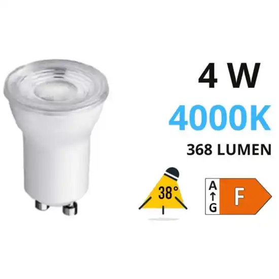 Toplight gu10 35mm led 4w 4000k 368lm 38 gradi Must-Have