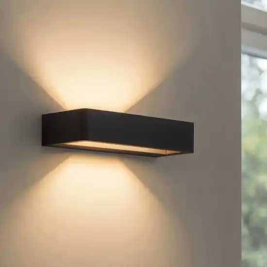 Linea light metal applique led 11w 3000k nero moderna Offerta Limitata