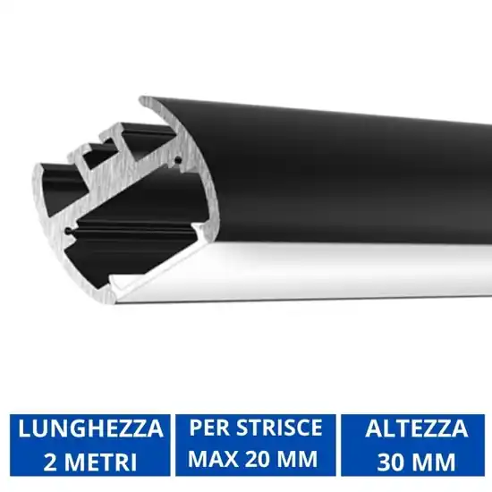 Direttamente Dal Produttore Profilo 2mt plafone nero baku g per strip led max 20mm gea luce