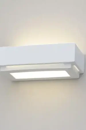Spedito Oggi Applique bianca ceramica gesso verniciabile squadrata