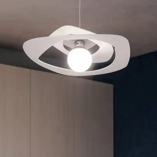Vendita Finale Lampadario 50cm per cucina moderna bianco top light warped