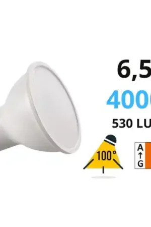 Prezzo Basso Lampadina led gu10 6,5w 4000k 530lm ottica 100 kanlux